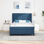 vidaXL Lit à ressorts avec matelas Bleu 140 x 200 cm tissu
