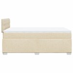 vidaXL Sommier à lattes de lit avec matelas Crème 120x200 cm Tissu