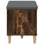 vidaXL Banc d'entrée avec coussin Chêne fumé 60 x 38 x 46 cm