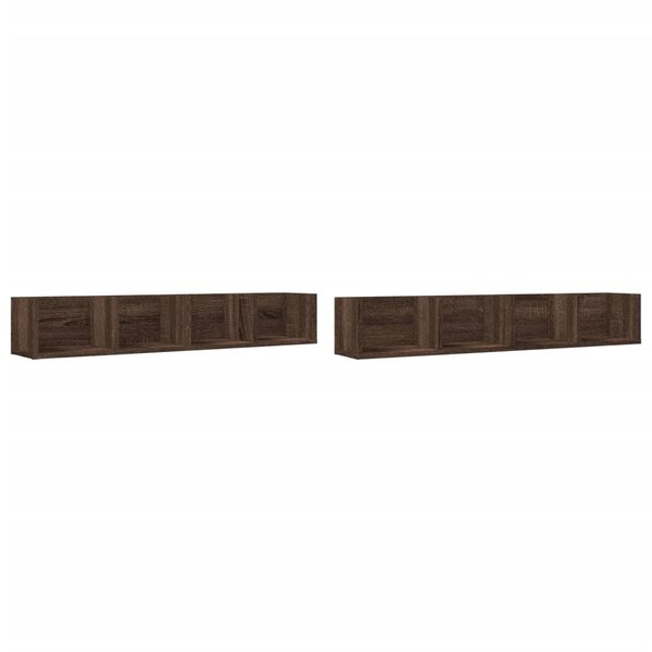 vidaXL Armoires murales 2Pièces chêne marron 99x18x16 5cm bois ingénierie