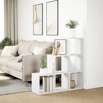 vidaXL Étagère séparatrice de pièce à 3 niveaux blanc 99x29x99 cm