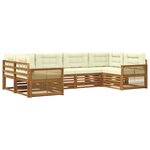 vidaXL Ensemble de canapés d'extérieur 6 pc Naturel et Crème