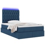 vidaXL Lit avec rangement et LED avec LED Bleu 120 x 200 cm Polyester