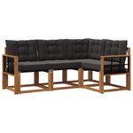 vidaXL Ensemble de canapés d'extérieur 4 pc Naturel et Noir