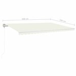 vidaXL Auvent automatique avec capteur de vent et LED 500x350 cm Crème