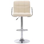 vidaXL Chaise de bar Crème Tissu