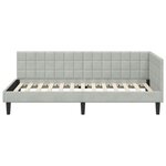 vidaXL Cadre de lit d'angle Gris clair 90 cm x 190 cm Velours