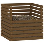 vidaXL Composteur Marron miel 80x80x78 cm Bois massif de pin