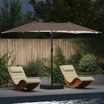 vidaXL Parasol de jardin Taupe 385 x 209 x 244 cm tissu