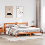 vidaXL Cadre de lit et tête de lit sans matelas cire marron 200x200 cm