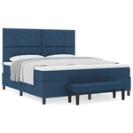 vidaXL Lit à ressorts avec matelas Bleu 180 x 200 cm tissu