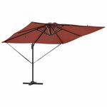 vidaXL Parasol Terre cuite 286 x 284 x 270 cm Aluminium et polyester