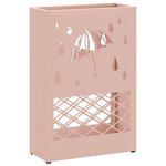 vidaXL Porte-parapluie avec stockage Rose 28 x 12 x 41 cm Acier