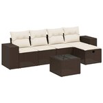 vidaXL Salon de jardin avec coussins 6 Pièces marron résine tressée