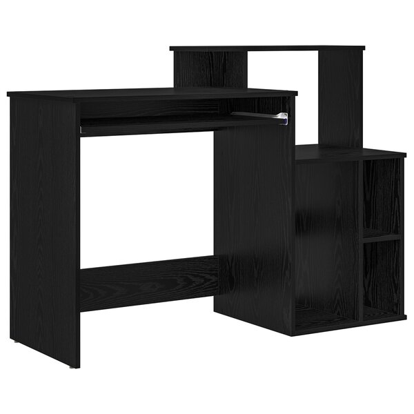 vidaXL Bureau avec rangement Chêne noir 120 5x44x88 5 cm Bois d'ingénierie
