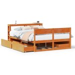 vidaXL Cadre de lit sans matelas cire marron 160x200cm bois pin massif