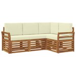 vidaXL Ensembles de canapés avec coussin 4 Pièces Naturel et Crème