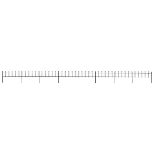 vidaXL Clôture de jardin avec dessus en lance Acier 13 6 x 0 6 m Noir