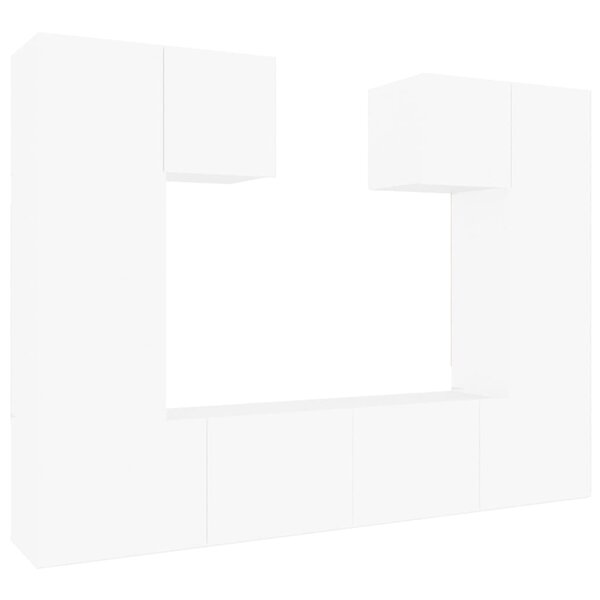 vidaXL Ensemble de meubles TV 6 Pièces Blanc Bois d'ingénierie