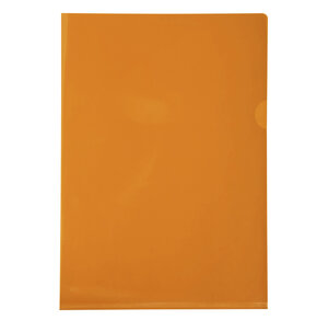 Etui de 100 pochettes Coin PVC Lisse Haute Résistance 13/100e - A4 - Orange EXACOMPTA