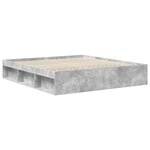 vidaXL Cadre de lit avec tête de lit Béton 180 x 200 cm Pin massif