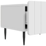 vidaXL Meuble TV Blanc brillant 147 x 34 5 x 32 cm Bois d'ingénierie