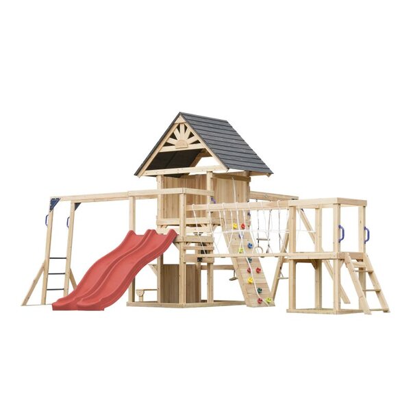 Aire de jeux - Double toboggan rouge - Hunter