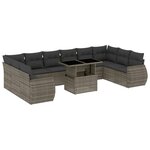 vidaXL Salon de jardin 11 Pièces avec coussins gris résine tressée