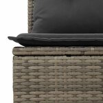 vidaXL Salon de jardin avec coussins 7 Pièces gris résine tressée