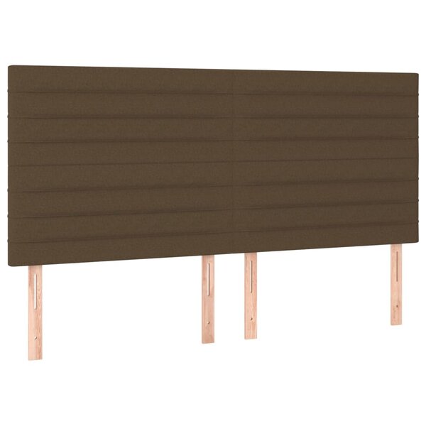 vidaXL Têtes de lit 4 Pièces Marron Foncé 90x5x78/88 cm Tissu