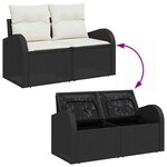 vidaXL Ensemble de canapé de jardin avec coussin 8 Pièces Noir et Crème