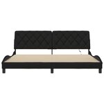 vidaXL Cadre de lit avec LED sans matelas noir 200x200 cm tissu
