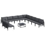 vidaXL Ensemble de canapé de jardin Anthracite Acier