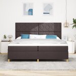 vidaXL Lit avec sommier et matelas Marron foncé 200x200 cm Tissu