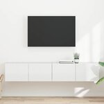 vidaXL Meuble TV mural 2 Pièces Blanc Brillant 60 x 31 x 29.5 cm