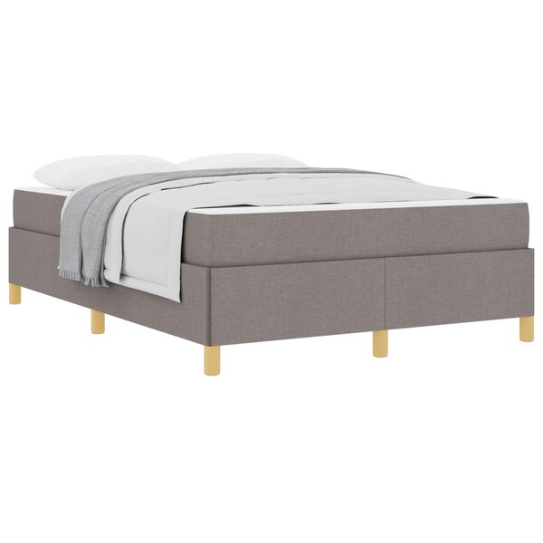 vidaXL Cadre de lit avec matelas Taupe 140 x 200 cm tissu