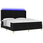 vidaXL Lit à ressorts avec matelas Noir 140 x 200 cm tissu