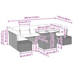 vidaXL Ensemble de Canapé de Jardin 8 Pièces avec Coussins Marron