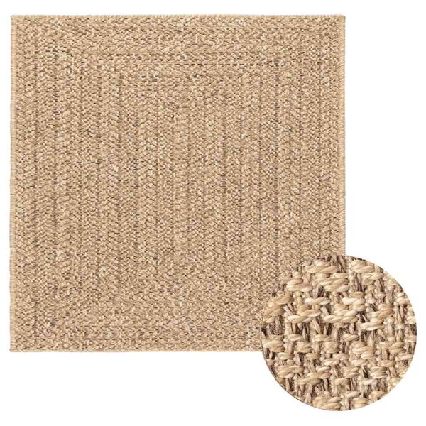 vidaXL Tapis ZIZUR beige 240x240 cm aspect de jute intérieur extérieur