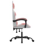 vidaXL Chaise de jeu pivotante Blanc et rose Similicuir