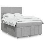 vidaXL Sommier à lattes de lit avec matelas Gris clair 140x190cm Tissu