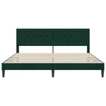 vidaXL Cadre de lit avec tête de lit Vert foncé 200 x 200 cm Velours