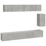 vidaXL Ensemble de meubles TV 6 Pièces Gris béton Bois d'ingénierie