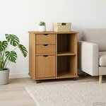 vidaXL Cabinet roulant 63 5 x 39 x 65 5 cm Bois de Pin Massif