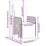 vidaXL Ensemble de bistro de jardin 7 Pièces coussins gris poly rotin