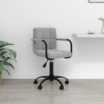 vidaXL Chaise pivotante de bureau Gris clair Velours