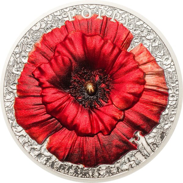 Pièce de monnaie en Argent 10 Dollars g 62.2 (2 oz) Millésime 2019 Flowers POPPY