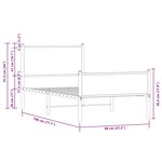 vidaXL Cadre de lit en métal sans matelas chêne sonoma 75x190 cm
