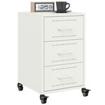 vidaXL Table de chevet blanc 36x39x59 cm acier