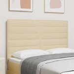 vidaXL Tête de lit LED avec bandes LED Crème 144 cm tissu